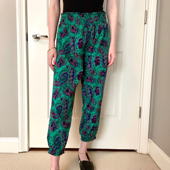 aerie Pants - Aerie teal green printed casual lounge pant